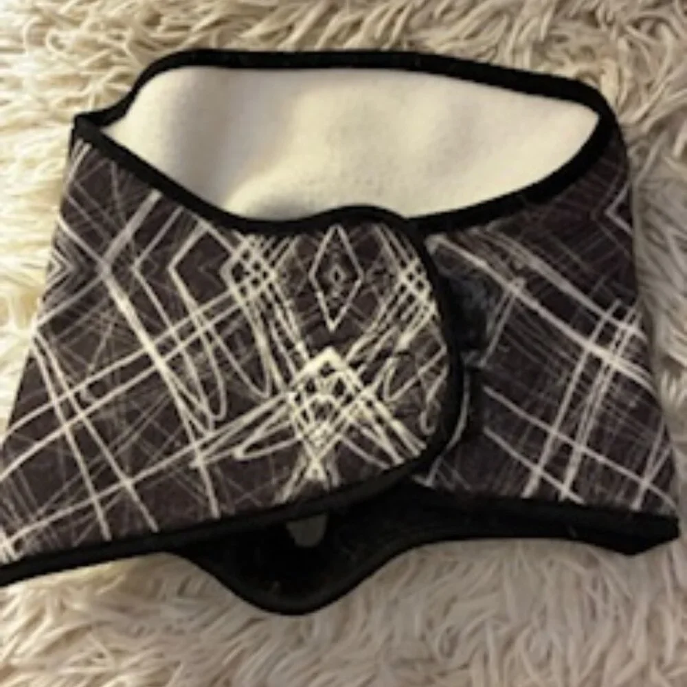 Black & white Face Mask for outdoor protection while skiing or riding.